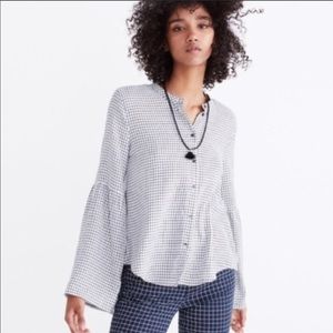 Madewell gingham bell sleeve button down